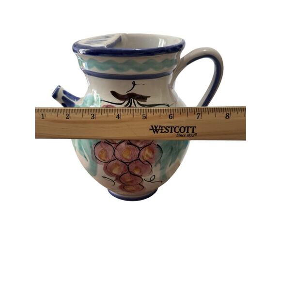 Vintage Vietri Hand Painted  Wine Jug Ceramic Vino Pitcher Made in Italy - Picture 11 of 13